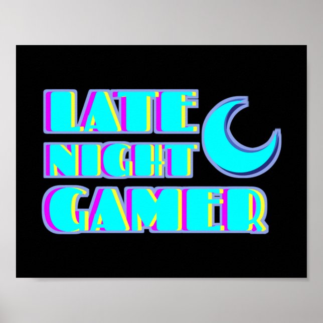 Poster de Jogador Neon Glitch | Arte Synthwave (Frente)