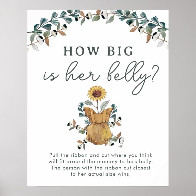 Poster de Jogo da Belly do Chá de fraldas da Garot (Frente)