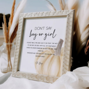 Poster de Jogo de Chá de fraldas de Bompkin de Que