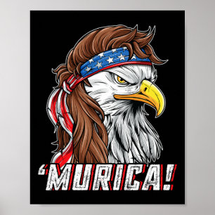 Poster De Julho Bald Eagle Mullet Murica Usa Usa Merica