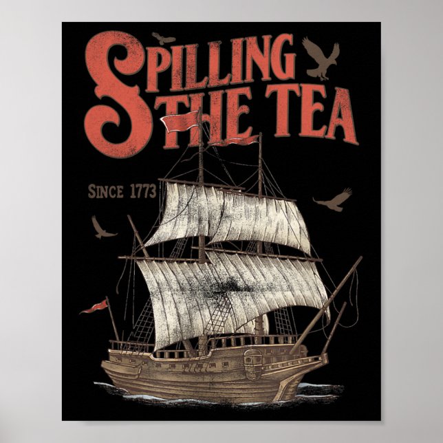 Poster De Julho Esmagando O Chá Desde 1773 Ensinando Hist (Frente)