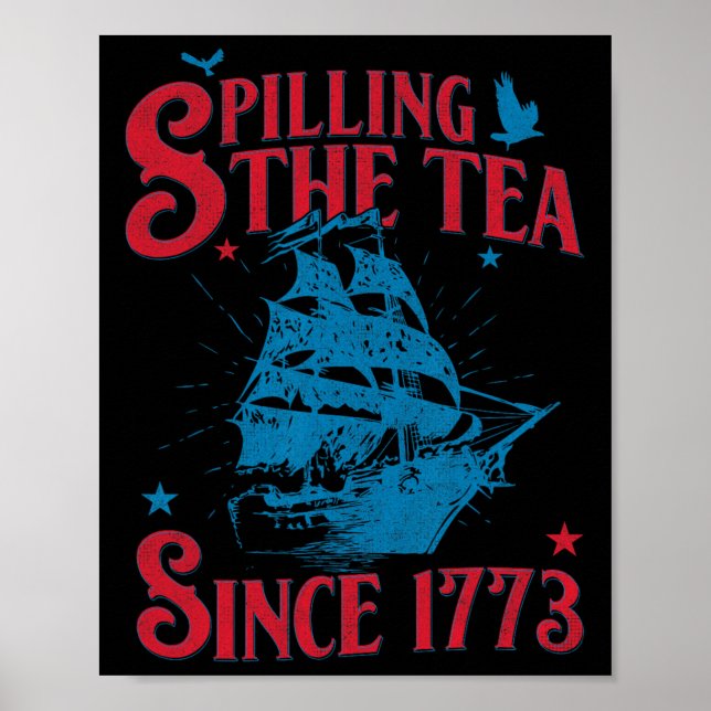 Poster De Julho Esmagando O Chá Desde 1773 Ensinando Hist (Frente)