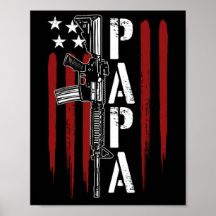 Poster De julho Papa Pai Pai Ar-15 Pais Patrióticos da Ar