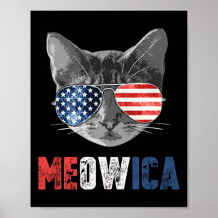 Poster De Julho Shirt Meowica American Flag Cat