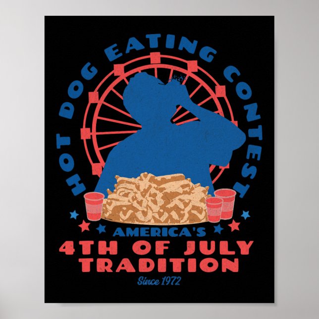 Poster De Julho Tradição de Cachorro Quente Comendo Concu (Frente)