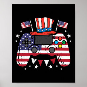 Poster De julho Vídeo Jogador Nos Sinalizador Gaming Patr