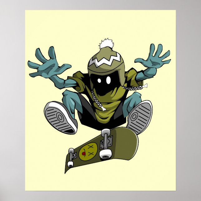 Poster de kickflip de skater (Frente)