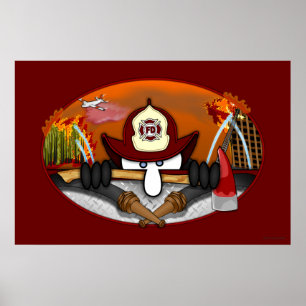 Poster de Kilroy do sapador-bombeiro