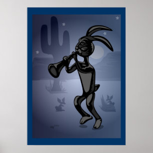 Poster de Kokopelli da dança do coelho