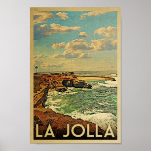 Poster de La Jolla - impressão das viagens vintag