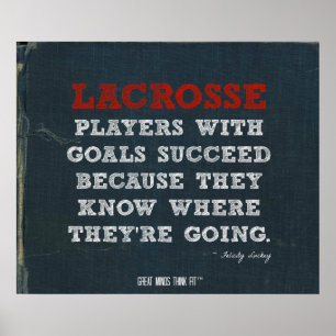 Poster de Lacrosse Motivacional para o Sucesso!