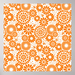 Poster de laranja floral