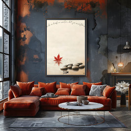 Poster de Leaf Zen Pond de Mapeamento Flutuante