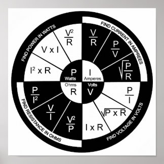 Poster de Lei de Ohm - Branco