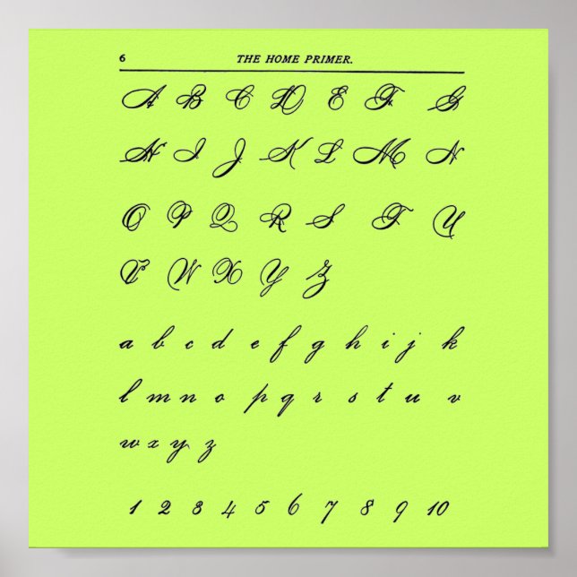 Poster de Letras Cursivas (Frente)