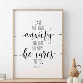 Poster Dê-Lhe Toda A Sua Ansiedade, 1 Peter 5:7
