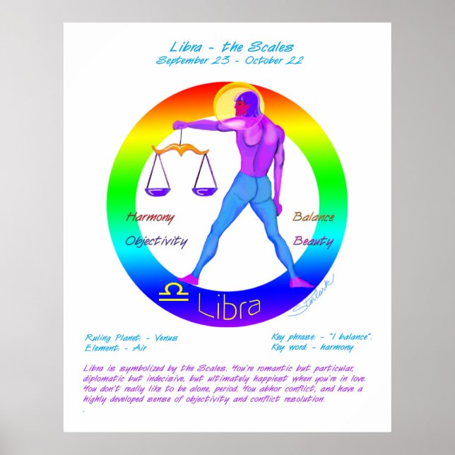 Poster de Libra Astrologia Zodiac (Frente)