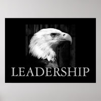 Poster de Liderança Motivacional Preta e Branca