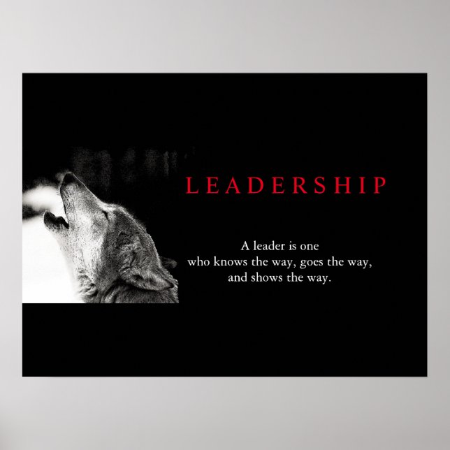 Poster de Liderança Motivada Branca Negra (Frente)