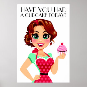 Poster de Linha de Assinatura de cupcake