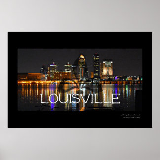 Poster de linha do céu Louisville com Fleur de Lis