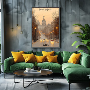 Poster de linha do horizonte Minimalista Madri - A