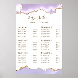 Poster de Lista de Preços de Agate de lavanda