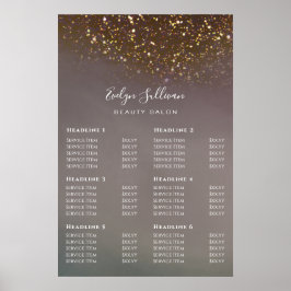 Poster de Lista de Preços de Design com Glitter Lí