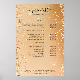 Poster de Lista de Preços de Glitter Moderno