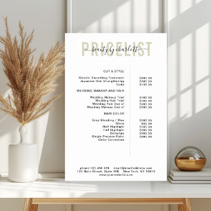 Poster de lista de preços moderna