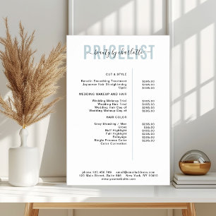 Poster de lista de preços moderna