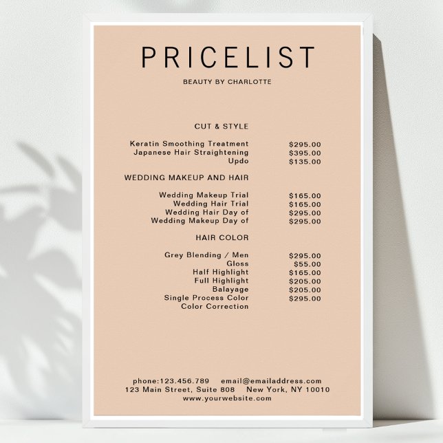 Poster de lista de preços moderna (Modern, price list Poster)