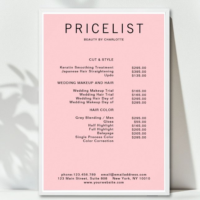 Poster de lista de preços moderna (Modern, price list Poster)