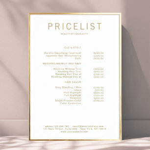 Poster de lista de preços moderna