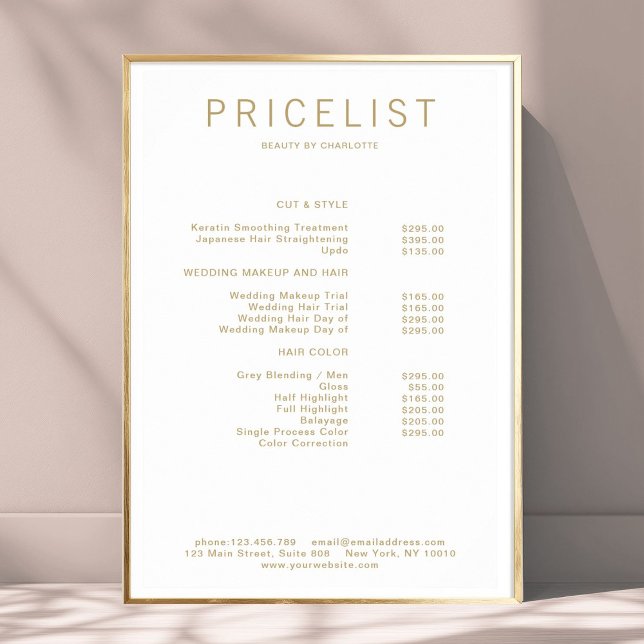 Poster de lista de preços moderna (Modern, price list Poster)