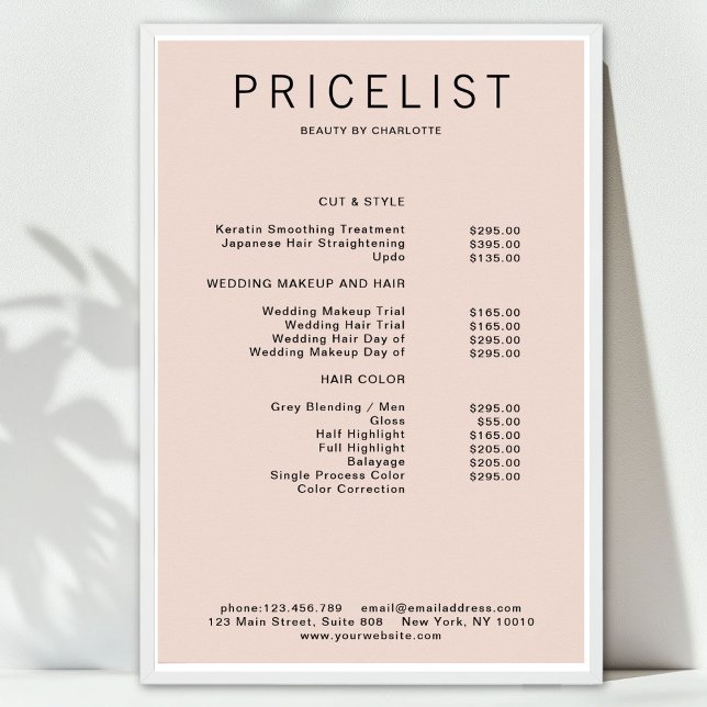 Poster de lista de preços moderna (Modern, price list Poster)