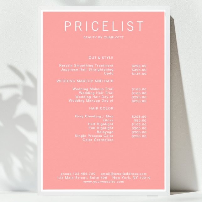 Poster de lista de preços moderna (Modern, price list Poster)