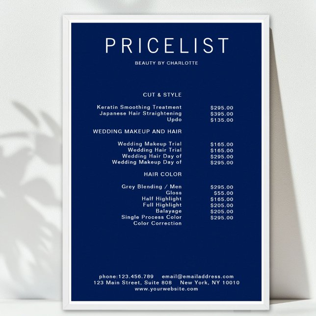 Poster de lista de preços moderna (Modern, price list Poster)