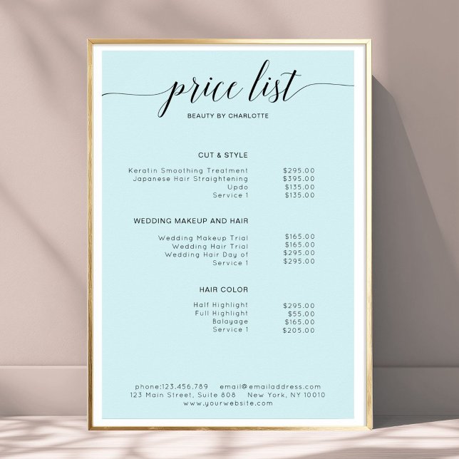 Poster de lista de preços moderna (Modern, price list Poster)