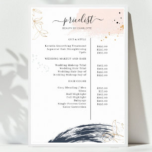 Poster de lista de preços moderna