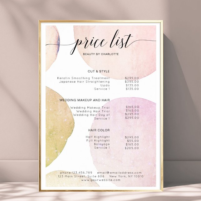 Poster de lista de preços moderna (Modern, price list Poster)