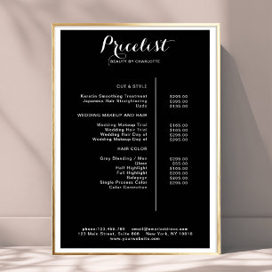 Poster de lista de preços moderna