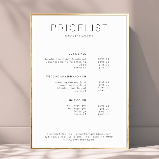 Poster de lista de preços moderna (Modern, price list Poster)