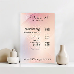 Poster de lista de preços moderna e brilhante