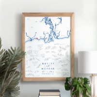 Poster de Livro de Convidado do Marinho Moderno We