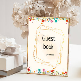 Poster de livro de convidados do chá de fraldas Be