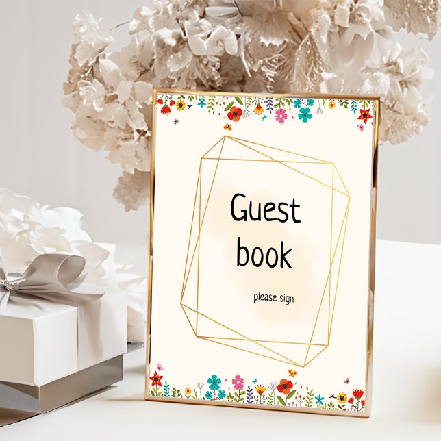 Poster de livro de convidados do chá de fraldas Be (Criador carregado)