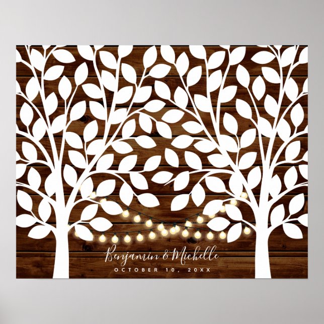 Poster de Livro de Luzes Convidadas Rustic - 100 A (Frente)