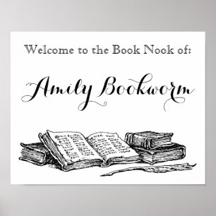 Poster de Livros Vintage do Nook do Leitor Persona