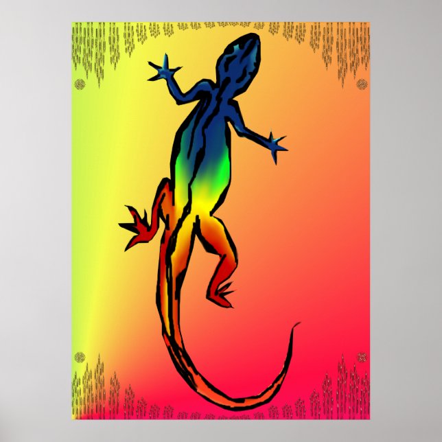 Poster de Lizard Colorido (Frente)